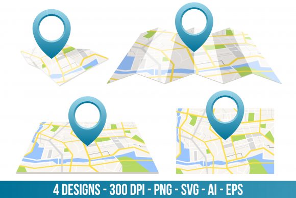 Download GPS Map Clipart Set. - Clipart Collection