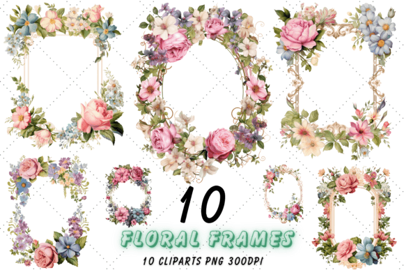 Download Pastel Floral Frames Sublimation Clipart - Clipart Collection