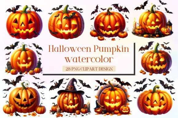 Download Watercolor Halloween Pumpkin Clipart - Clipart Collection
