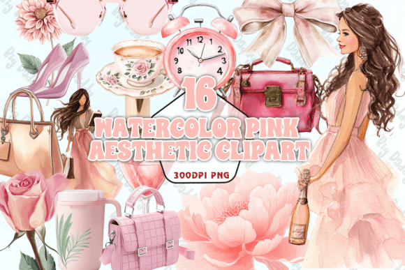 Download Watercolor Pink Aesthetic Clipart PNG - Clipart Collection