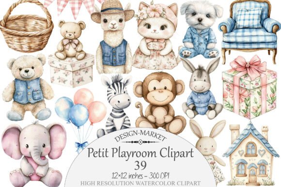 Download Watercolor Petit Playroom ClipartWaterco - Clipart Collection