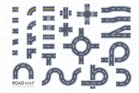Download Road Map Clipart | Road Top View for Map - Clipart Collection