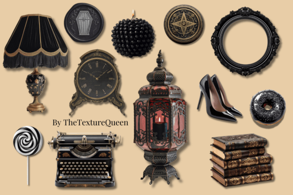 Download Goth Clipart Set Interior Decor Items - Clipart Collection