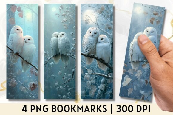 Download Winter Snow Owl Couple Bookmark PNG - Snow owl Collection