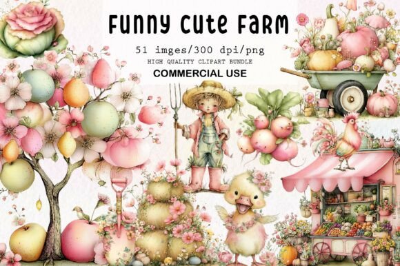 Download Whimsical Funny Cute Farm Clipart - Clipart Collection
