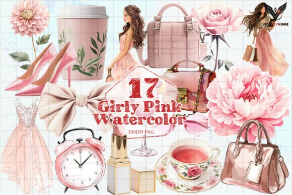 Download Girly Pink Watercolor Clipart PNG - Clipart Collection