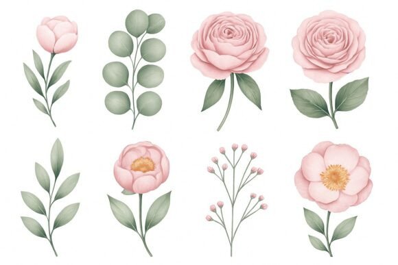 Download Delicate Watercolor Floral Clipart Set - Clipart Collection