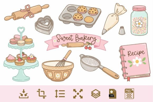 Download Sweet Bakery Clipart PNG &amp; SVG Bundle - Clipart Collection