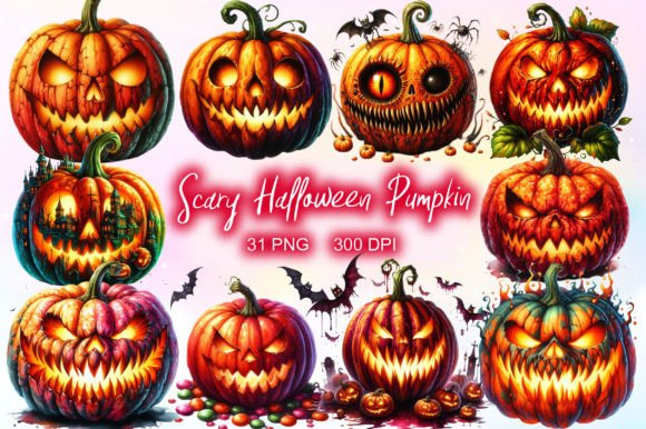 Download Scary Halloween Pumpkin Clipart - Clipart Collection