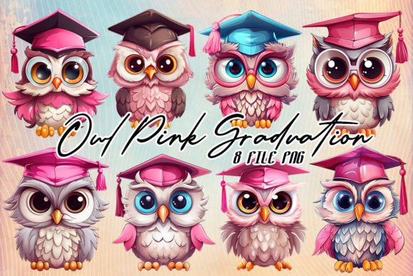 Download Graduation Owl Pink Watercolor Clipart - Clipart Collection