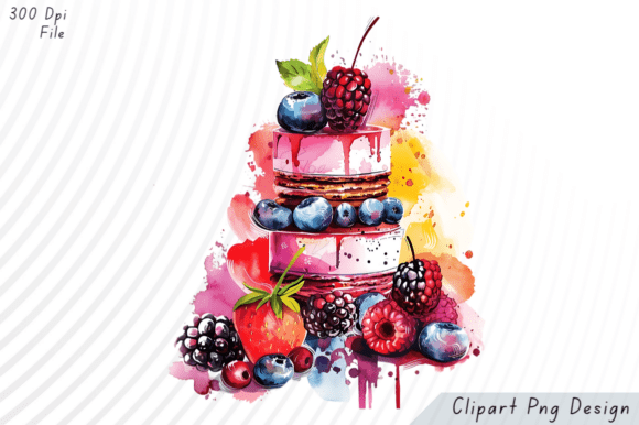 Download Watercolor Berry Cake PNG Clipart - Clipart Collection