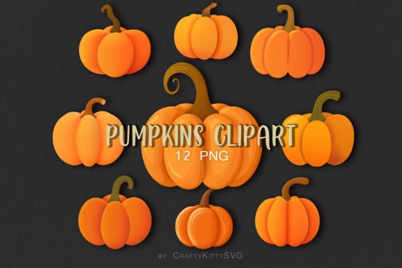 Download Fall Pumpkins PNG Cartoon Clipart Bundle - Clipart Collection