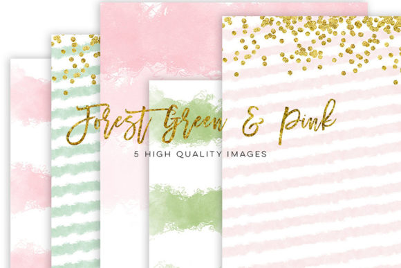 Download Forest Green and Pink Watercolor Clipart - Clipart Collection