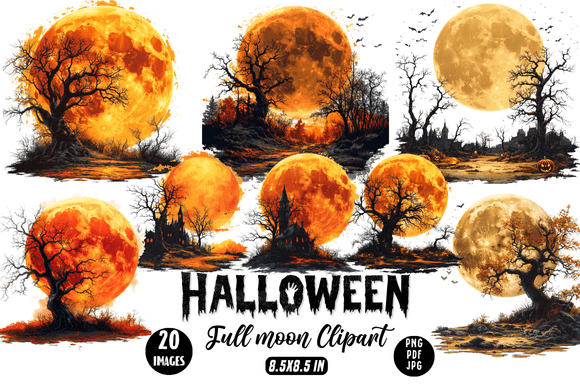 Download Halloween Full Moon Clipart - Clipart Collection