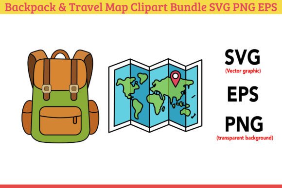 Download Backpack &amp; Travel Map Clipart Bundle SVG - Clipart Collection
