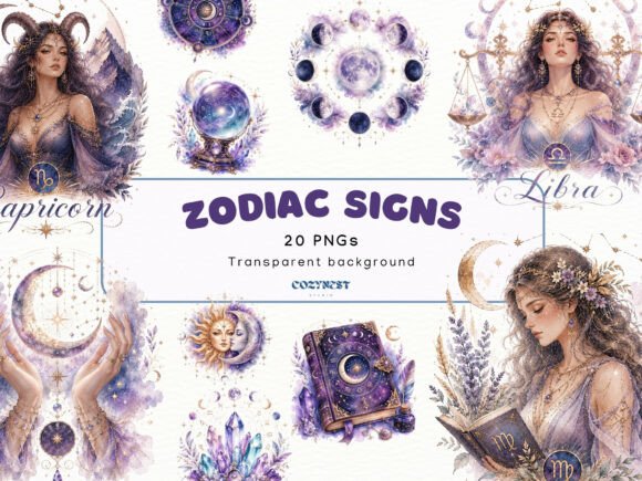 Download Zodiac Sign Watercolor Clipart Astrology - Clipart Collection