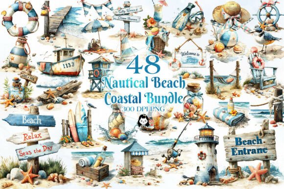 Download Nautical Beach &amp; Coastal Clipart - Clipart Collection