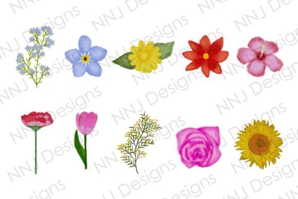 Download Watercolor Flower Bundle Clipart - Clipart Collection