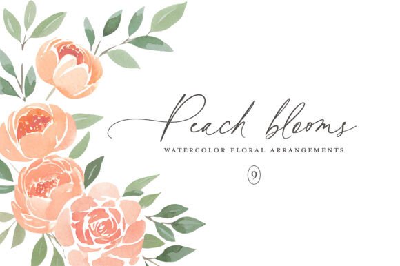 Download Peach Watercolor Floral Clipart - Clipart Collection