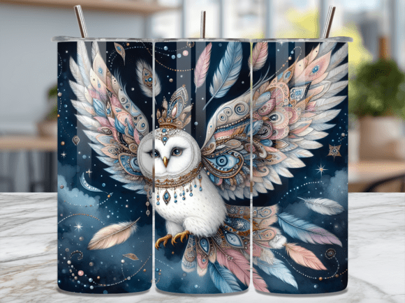 Download Mystical Galaxy Snow Owl Tumbler Wrap - Snow owl Collection