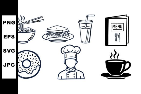 Download Minimalist Cafe Icon Clipart Set - Clipart Collection