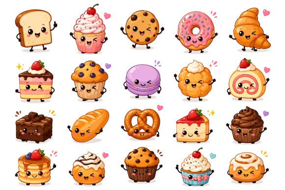 Download Cute Kawaii Bakery Clipart Bundle - Clipart Collection