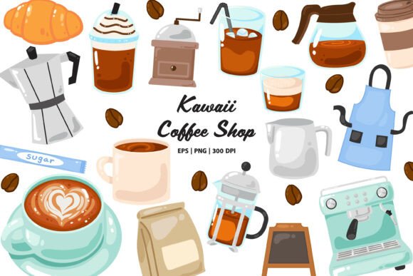 Download Cute Espresso Coffee Shop Clipart PNG - Clipart Collection
