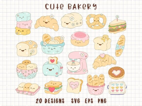 Download Bakery Clipart Bundle Cute Bread Svg - Clipart Collection