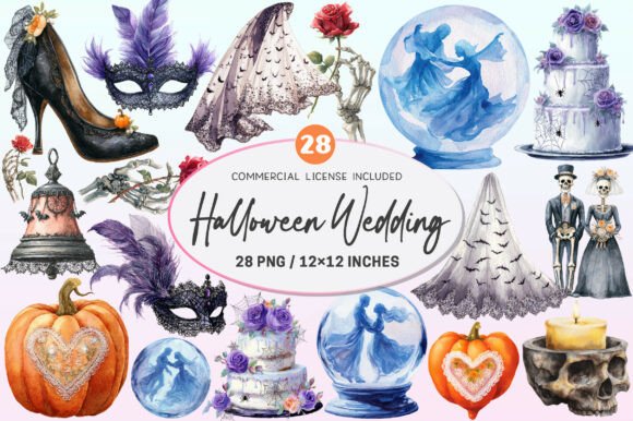 Download Halloween Wedding Invitation Clipart. - Clipart Collection