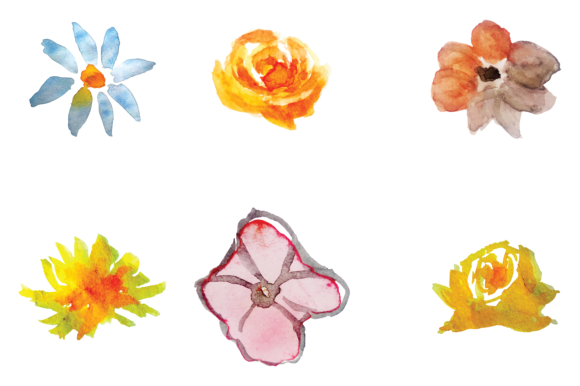 Download 6 Hand-painted Watercolor Flower Clipart - Clipart Collection
