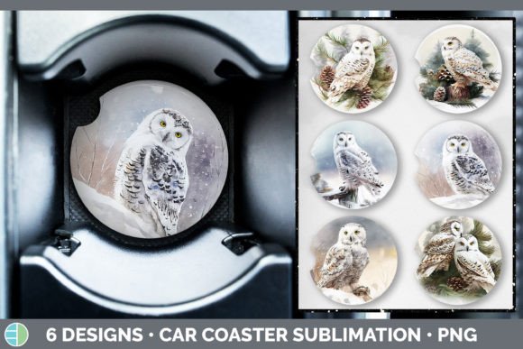 Download Christmas Snowy Owl Car Coaster | Sublim - Snowy owl Collection