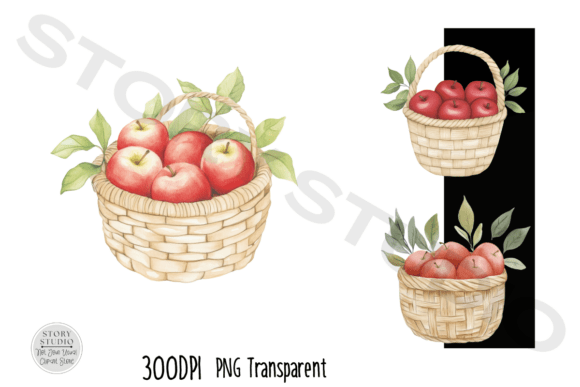 Download Cute Apple Basket Clipart - Clipart Collection