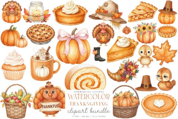 Download Watercolor Thanksgiving Clipart, Turkey - Clipart Collection