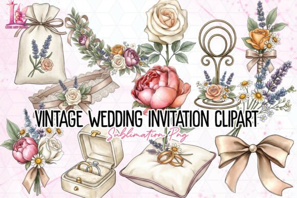 Download Vintage Wedding Invitation Clipart PNG - Clipart Collection