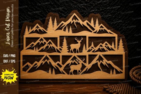 Download Deer Mountain Panorama Laser Cut Svg - Panorama Collection