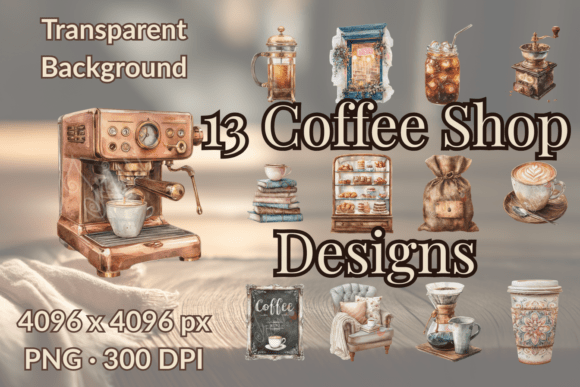 Download Cozy Cafe Watercolor Clipart - Clipart Collection