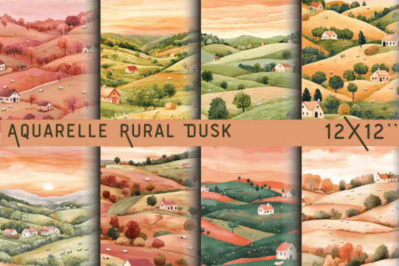 Download Aquarelle Rural Dusk Panorama - Panorama Collection