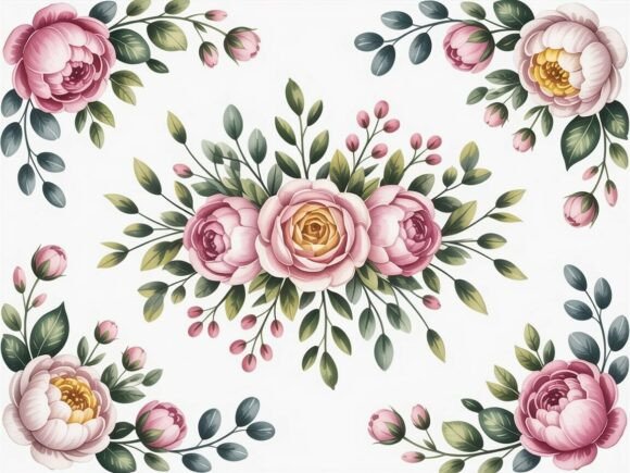 Download Delicate Watercolor Floral Clipart Set - Clipart Collection