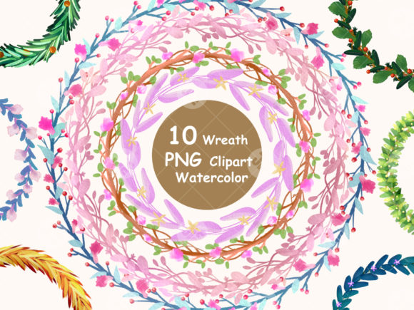 Download 10 Watercolor Wreath Clipart Bundle - Clipart Collection