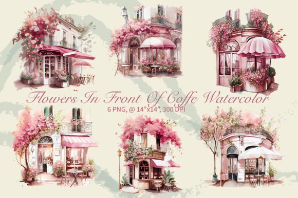 Download Flowers in Front of Coffee Shop Clipart - Clipart Collection