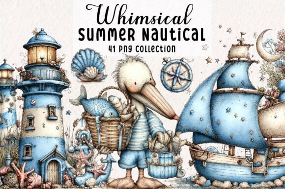Download Whimsical Summer Nautical Clipart - Clipart Collection