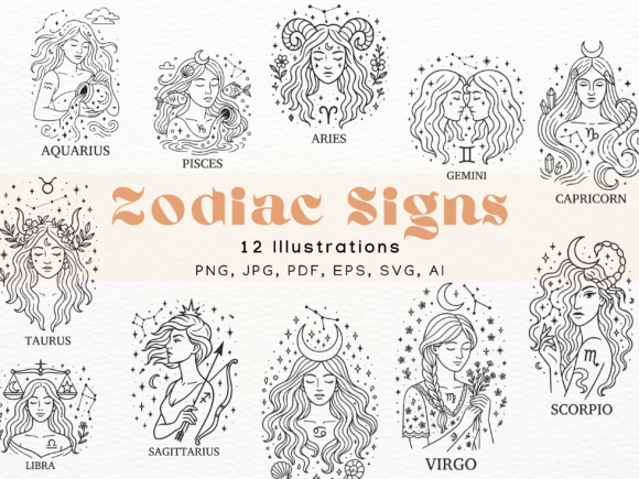 Download Celestial Zodiac Signs Astrology Clipart - Clipart Collection