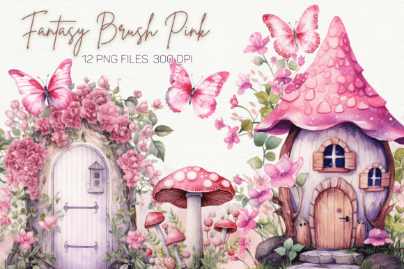 Download Fantasy Brush Pink Watercolor Clipart - Clipart Collection