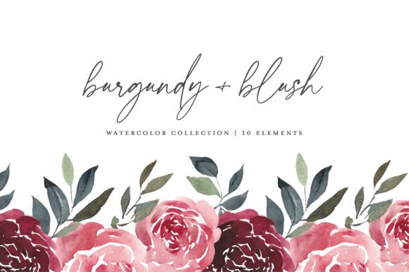 Download Blush Pink and Burgundy Floral Clipart - Clipart Collection