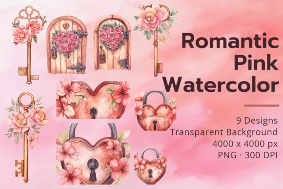 Download Valentines Day Pink Watercolor Clipart - Clipart Collection