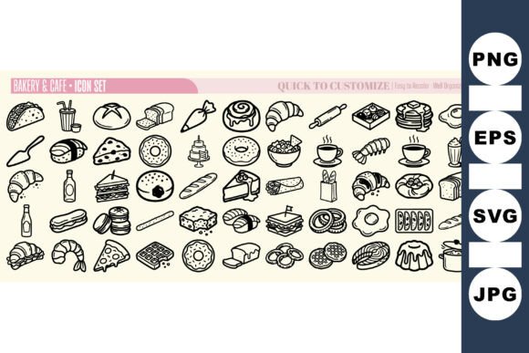 Download Bakery Cafe Icon Clipart Set - Clipart Collection