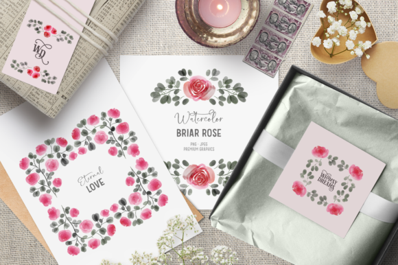 Download Pink Watercolor Clipart with Roses - Clipart Collection