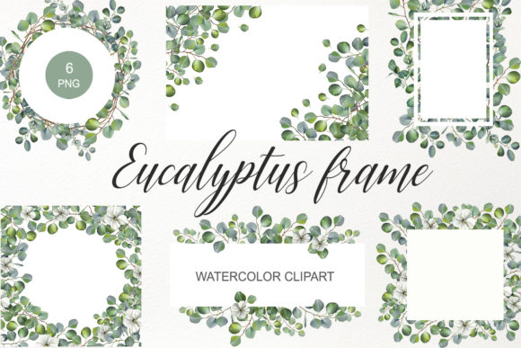 Download Watercolor Eucalyptus Frame Clipart PNG - Clipart Collection