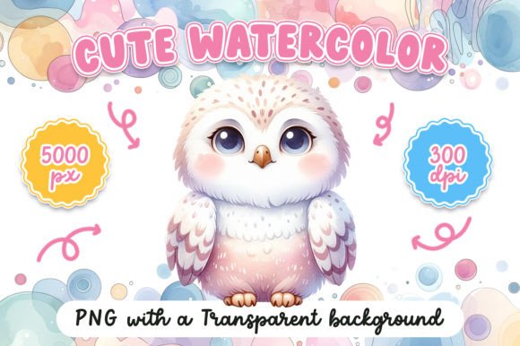 Download Cute Watercolor Snowy Owl - Snowy owl Collection