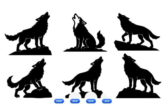 Download Howling Wolf Silhouette Clipart - Clipart Collection